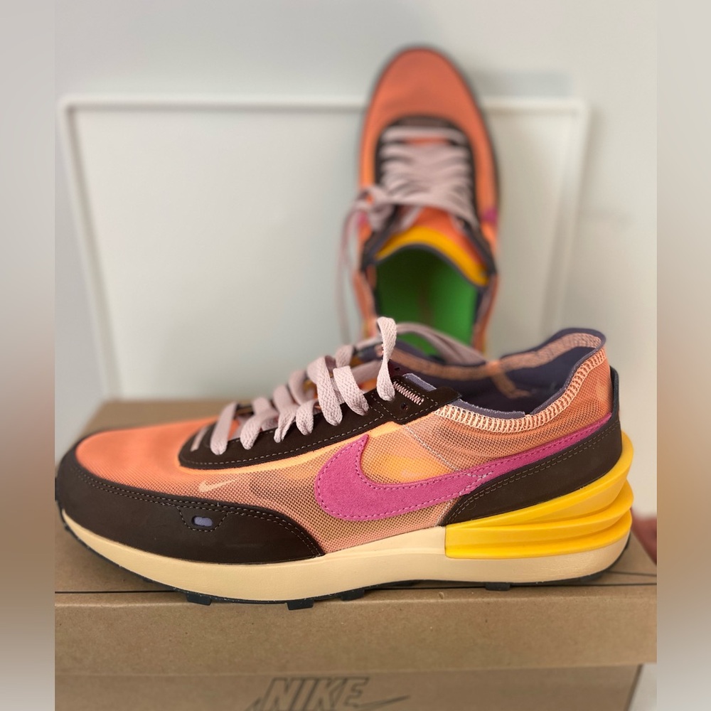 Nike Women's Sneakers in Pink, Orange, and Yellow